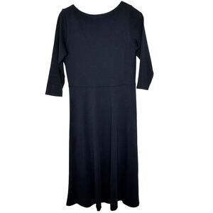 Cobalt Street 3/4 Sleeve BCI Cotton Boatneck Mid-calf Flared Dress